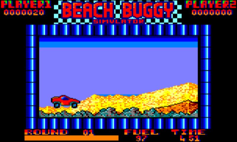Beach Buggy Simulator - Amstrad CPC game screenshot (1988) by Silverbird